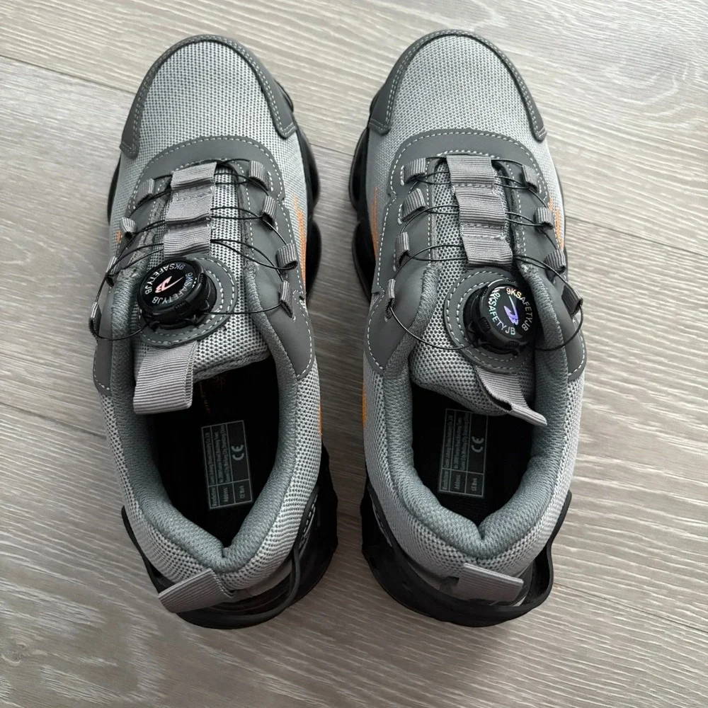 9K SAFETY JB Mens Gray Steel Toe Air Cushion Safety Work Shoes Size‎ US 8